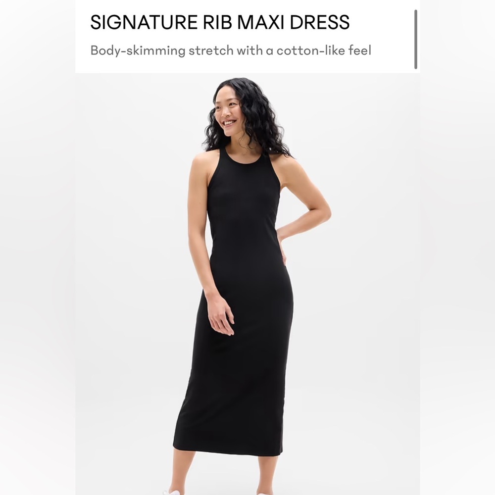 Athleta Black Halter Midi Dress